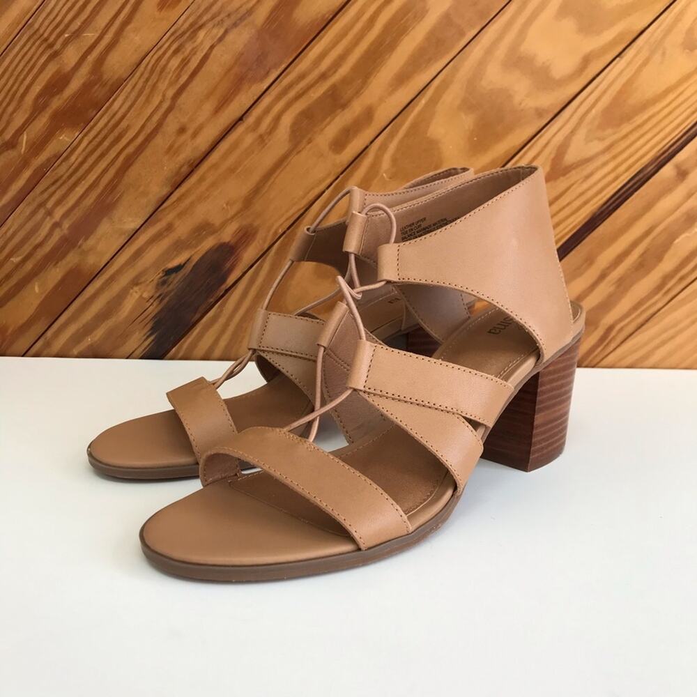 Susina Darcie Leather Lace Up Block Heel Sandal